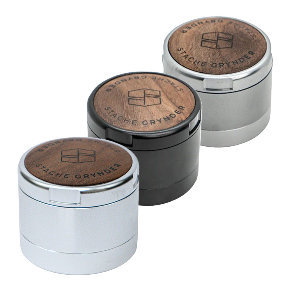 Stache Products Wood Lid Grynder | 3pc | 2.5&quot;