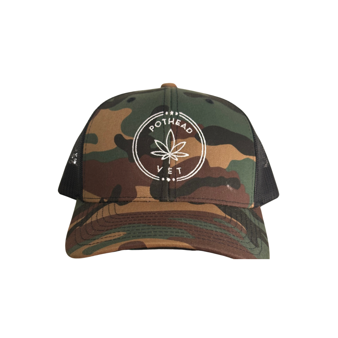 Pothead Vet Snap Back Trucker Hat PHP